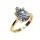 Ékszerpalota eljegyzési gyűrű 3,0ct G/VS gyémánttal BRK518 sárga arany