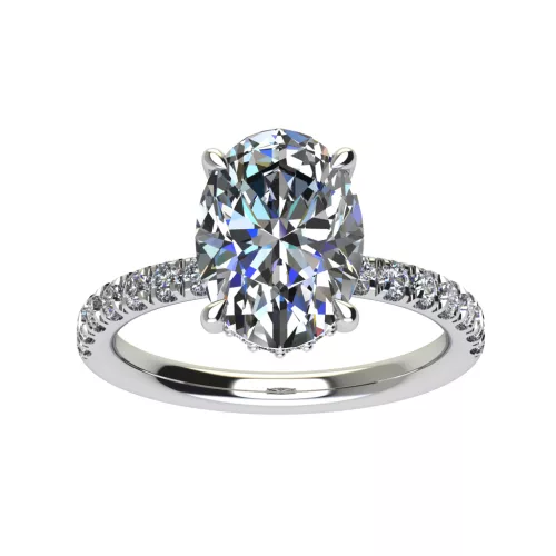 Ékszerpalota eljegyzési gyűrű 2,0ct G/VS gyémánttal BRK520 fehér arany