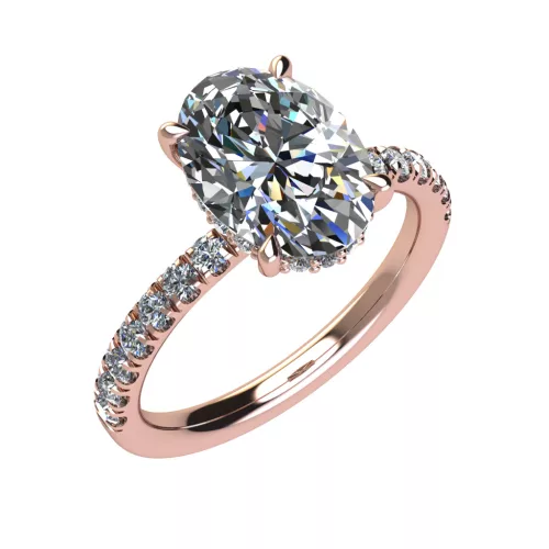 Ékszerpalota eljegyzési gyűrű 2,0ct G/VS gyémánttal BRK520 rozé arany