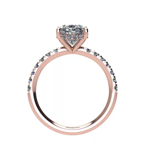 Ékszerpalota eljegyzési gyűrű 2,0ct G/VS gyémánttal BRK520 rozé arany