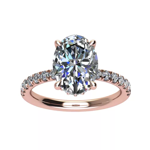 Ékszerpalota eljegyzési gyűrű 2,0ct G/VS gyémánttal BRK520 rozé arany
