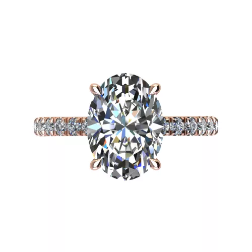 Ékszerpalota eljegyzési gyűrű 2,0ct G/VS gyémánttal BRK520 rozé arany