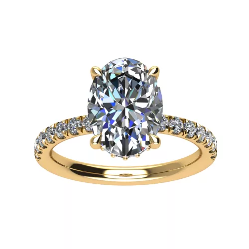 Ékszerpalota eljegyzési gyűrű 2,0ct G/VS gyémánttal BRK520 sárga arany