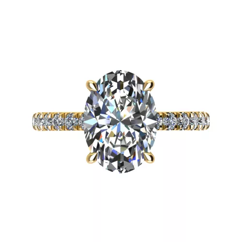 Ékszerpalota eljegyzési gyűrű 2,0ct G/VS gyémánttal BRK520 sárga arany
