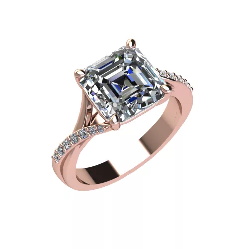 Ékszerpalota eljegyzési gyűrű 4,0ct G/VS gyémánttal BRK522 rozé arany