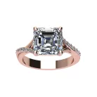 Ékszerpalota eljegyzési gyűrű 4,0ct G/VS gyémánttal BRK522 rozé arany