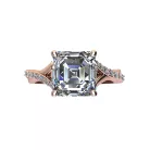 Ékszerpalota eljegyzési gyűrű 4,0ct G/VS gyémánttal BRK522 rozé arany