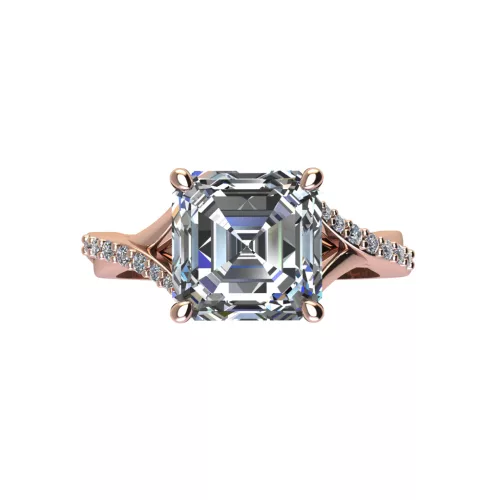 Ékszerpalota eljegyzési gyűrű 4,0ct G/VS gyémánttal BRK522 rozé arany
