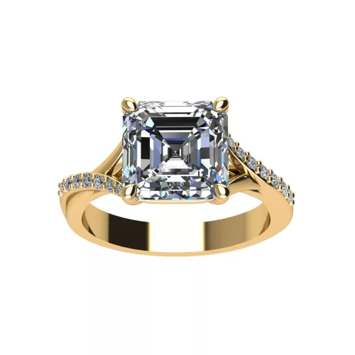 Ékszerpalota eljegyzési gyűrű 4,0ct G/VS gyémánttal BRK522 sárga arany