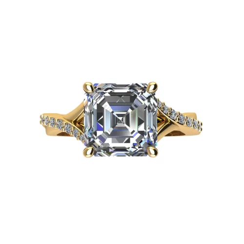Ékszerpalota eljegyzési gyűrű 4,0ct G/VS gyémánttal BRK522 sárga arany
