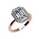 Ékszerpalota eljegyzési gyűrű 2,0ct G/VS gyémánttal BRK523 fehér és rozé arany