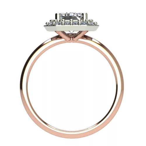 Ékszerpalota eljegyzési gyűrű 2,0ct G/VS gyémánttal BRK523 fehér és rozé arany