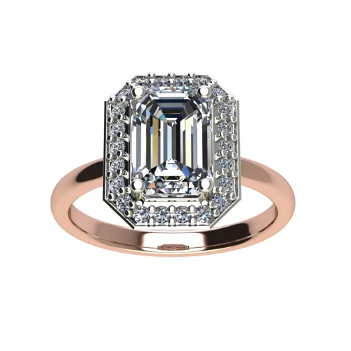 Ékszerpalota eljegyzési gyűrű 2,0ct G/VS gyémánttal BRK523 fehér és rozé arany