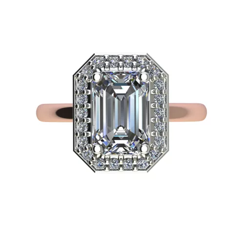 Ékszerpalota eljegyzési gyűrű 2,0ct G/VS gyémánttal BRK523 fehér és rozé arany