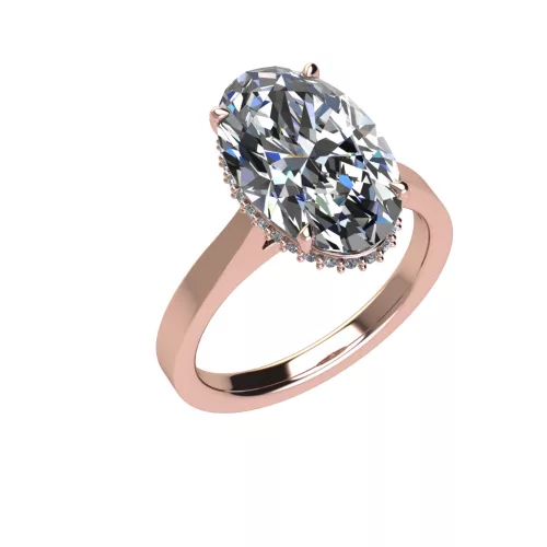 Ékszerpalota eljegyzési gyűrű 4,5ct G/VS gyémánttal BRK526 rozé arany