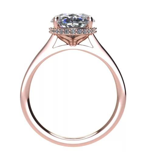 Ékszerpalota eljegyzési gyűrű 4,5ct G/VS gyémánttal BRK526 rozé arany