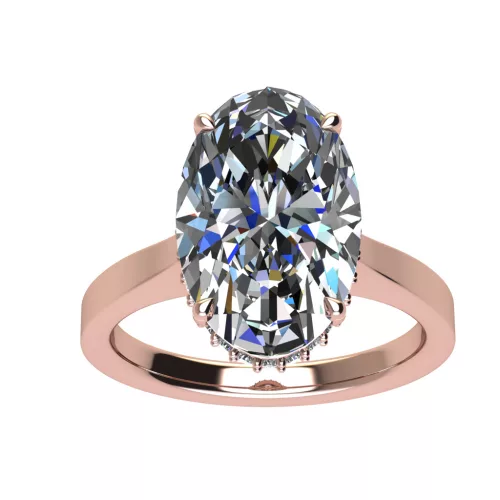 Ékszerpalota eljegyzési gyűrű 4,5ct G/VS gyémánttal BRK526 rozé arany