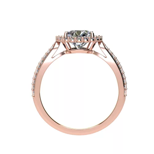 Ékszerpalota eljegyzési gyűrű 1,5ct G/VS gyémánttal BRK527 rozé arany