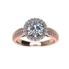 Ékszerpalota eljegyzési gyűrű 1,5ct G/VS gyémánttal BRK527 rozé arany