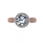 Ékszerpalota eljegyzési gyűrű 1,5ct G/VS gyémánttal BRK527 rozé arany