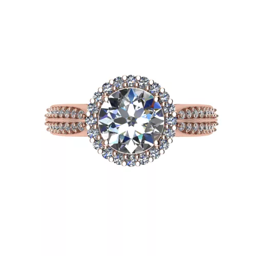 Ékszerpalota eljegyzési gyűrű 1,5ct G/VS gyémánttal BRK527 rozé arany