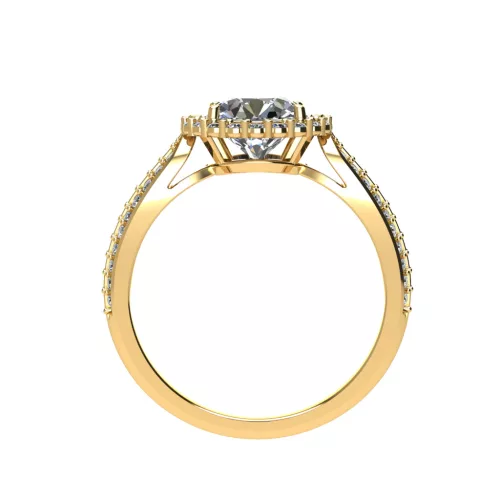Ékszerpalota eljegyzési gyűrű 1,5ct G/VS gyémánttal BRK527 sárga arany