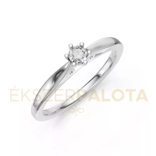 Ékszerpalota eljegyzési gyűrű 0,1ct gyémánttal BRK601 fehér arany