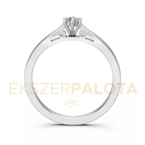Ékszerpalota eljegyzési gyűrű 0,1ct gyémánttal BRK601 fehér arany