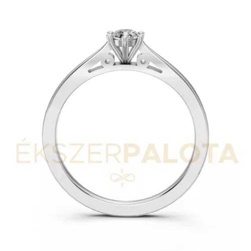 Ékszerpalota eljegyzési gyűrű 0,17ct gyémánttal BRK601 fehér arany