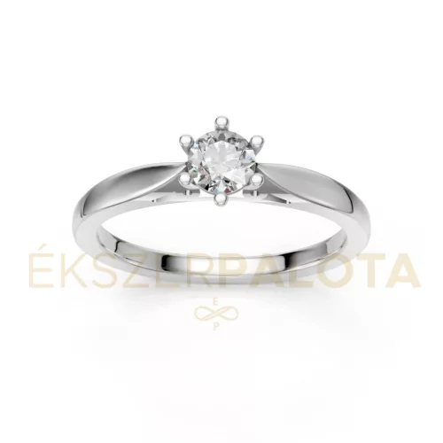 Ékszerpalota eljegyzési gyűrű 0,25ct gyémánttal BRK601 fehér arany