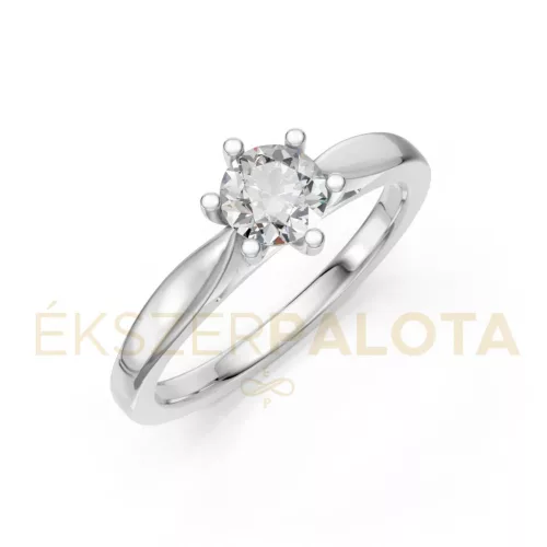 Ékszerpalota eljegyzési gyűrű 0,5ct gyémánttal BRK601 fehér arany
