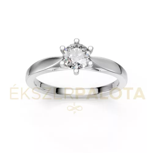 Ékszerpalota eljegyzési gyűrű 0,5ct G/VS gyémánttal BRK601 fehér arany