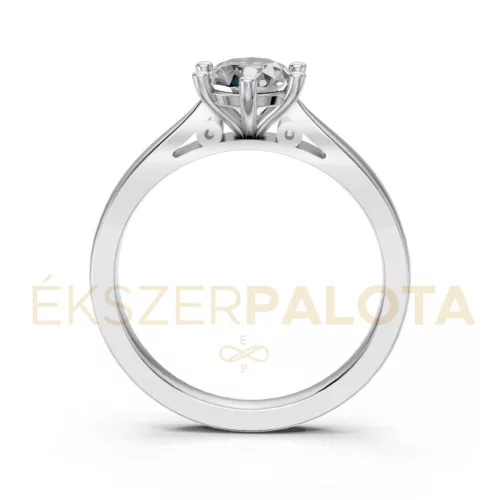 Ékszerpalota eljegyzési gyűrű 0,80ct gyémánttal BRK601 fehér arany