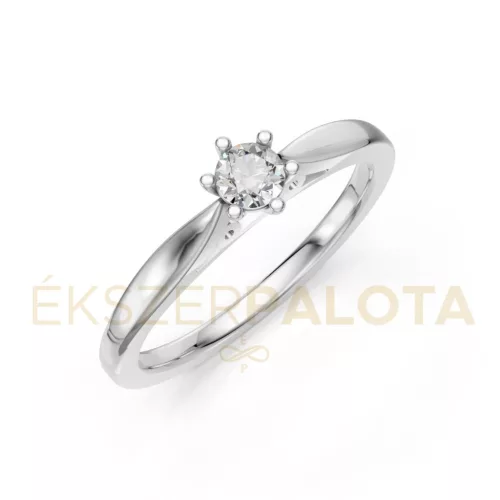 Ékszerpalota eljegyzési gyűrű 0,17ct G/VS gyémánttal BRK601 platina