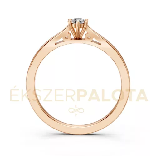 Ékszerpalota eljegyzési gyűrű 0,1ct G/VS gyémánttal BRK601 rozé arany