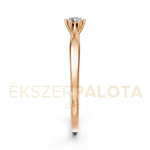 Ékszerpalota eljegyzési gyűrű 0,1ct gyémánttal BRK601 rozé arany