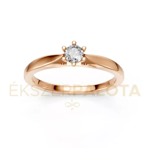 Ékszerpalota eljegyzési gyűrű 0,17ct gyémánttal BRK601 rozé arany