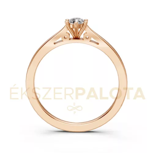 Ékszerpalota eljegyzési gyűrű 0,2ct G/VS gyémánttal BRK601 rozé arany