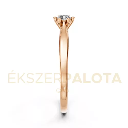 Ékszerpalota eljegyzési gyűrű 0,2ct gyémánttal BRK601 rozé arany