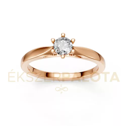 Ékszerpalota eljegyzési gyűrű 0,25ct G/VS gyémánttal BRK601 rozé arany