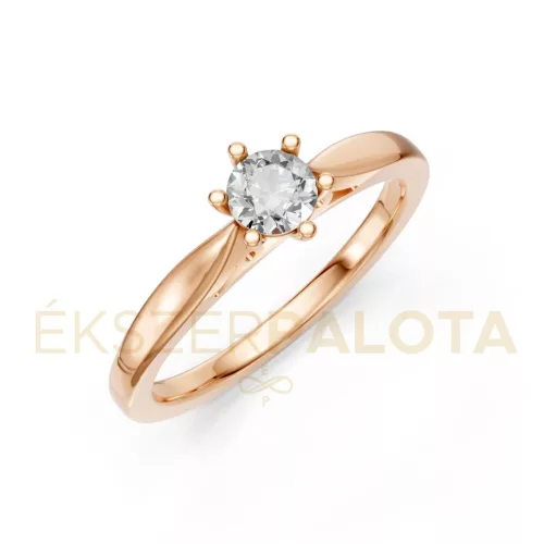 Ékszerpalota eljegyzési gyűrű 0,30ct H/SI gyémánttal BRK601 rozé arany