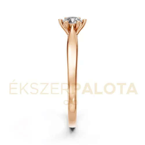Ékszerpalota eljegyzési gyűrű 0,30ct gyémánttal BRK601 rozé arany