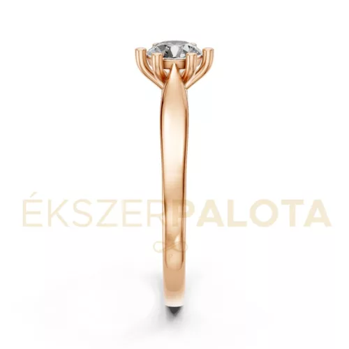 Ékszerpalota eljegyzési gyűrű 0,40ct gyémánttal BRK601 rozé arany