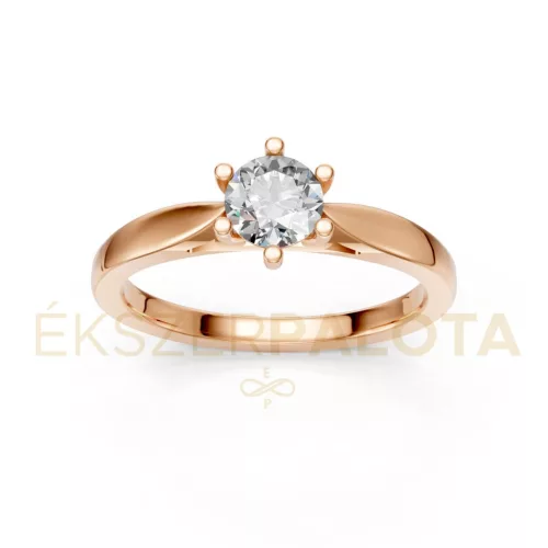 Ékszerpalota eljegyzési gyűrű 0,40ct gyémánttal BRK601 rozé arany