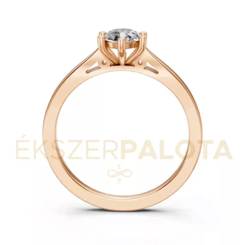 Ékszerpalota eljegyzési gyűrű 0,5ct G/VS gyémánttal BRK601 rozé arany