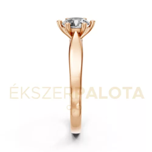 Ékszerpalota eljegyzési gyűrű 0,80ct H/SI gyémánttal BRK601 rozé arany