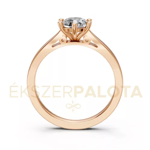 Ékszerpalota eljegyzési gyűrű 0,80ct gyémánttal BRK601 rozé arany