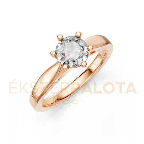 Ékszerpalota eljegyzési gyűrű 1,00ct G/VS gyémánttal BRK601 rozé arany