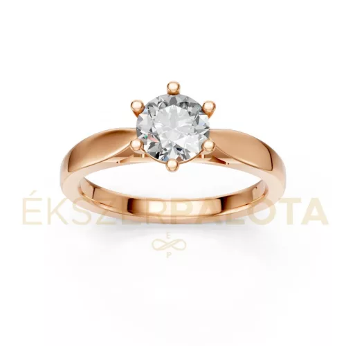 Ékszerpalota eljegyzési gyűrű 1,00ct G/VS gyémánttal BRK601 rozé arany