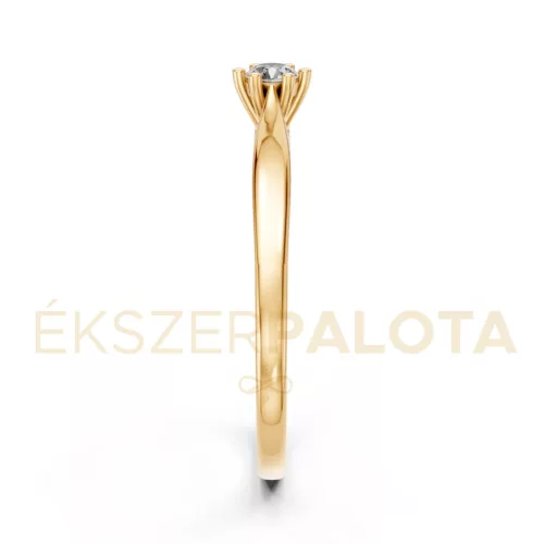 Ékszerpalota eljegyzési gyűrű 0,1ct G/VS gyémánttal BRK601 sárga arany